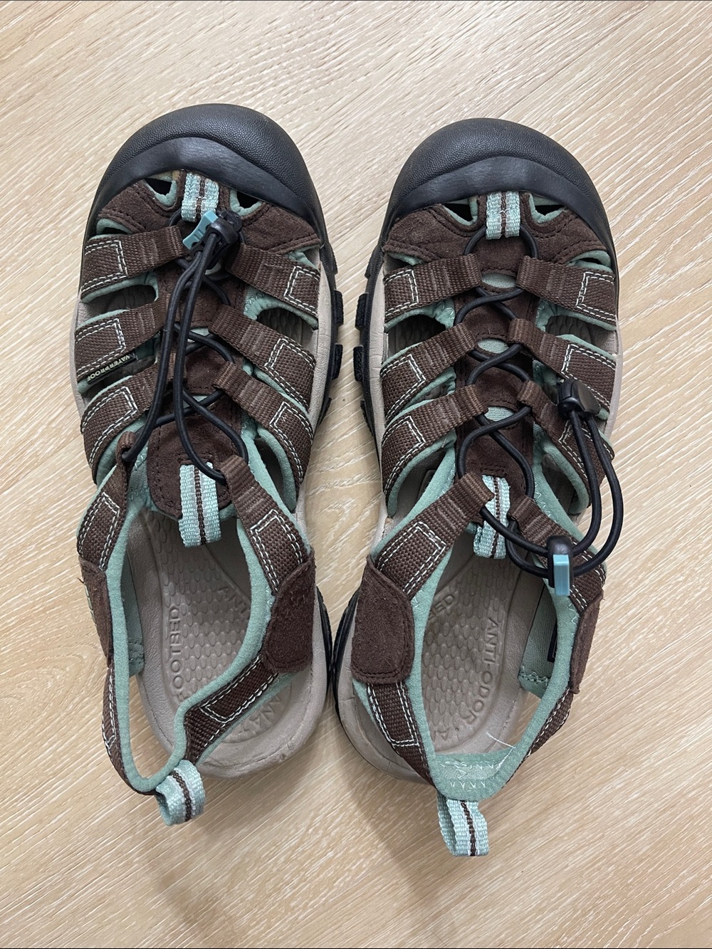 Keen Brown and Mint Closed-Toe Sport Sandals